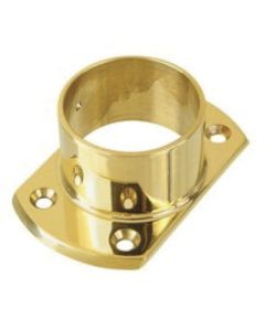 Lavi Industries 500 Brass Cut Wall Flange, 4 in Dia x 2-1/2 in H, Polished, For 2 in Tube