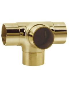 Lavi Industries 700 Brass 90 deg Flush Side Outlet Tee, 3 in W x 2-1/2 in H, Polished, For 2 in Tube