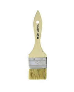 Linzer 1500-4 Flat Trim Paint Brush, 4 in W, Natural Wood Handle, White Chinese Bristle