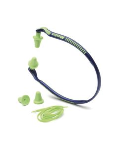 Moldex Jazz Band® 6506 Polyurethane Foam Banded Hearing Protector with Neck Cord, 25 dB Noise Reduction Rating, Blue/Green