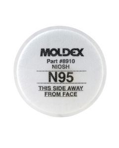 Moldex 8910 Particulate Pre-Filter, Multi-Gas, Particulates, Vapor Smart, N95 Filter, White, For 7000, 7800, 8000, 9000 Series Respirators, 7020 Pre-Filter Retainer and any Moldex Gas/Vapor Cartridge