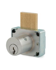 Olympus Lock N Series 200DW-26D78-KD Die-Cast Zinc Pin Tumbler Cylinder National Deadbolt Drawer Lock, Keyed Different, Satin Chrome, 7/8 in Door