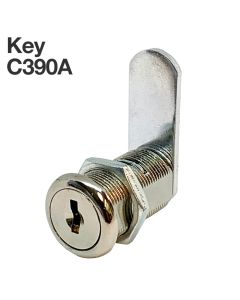 Olympus Lock Cascade Series 953 Disc Tumbler Cam Lock | 1-3/16" Cylinder, 7/8" Max. Material | C390A Key (KA), Bright Nickel | 953-14A-C390A