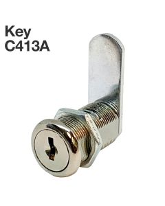 Olympus Lock Cascade Series 953 Disc Tumbler Cam Lock | 1-3/16" Cylinder, 7/8" Max. Material | C413A Key (KA), Bright Nickel | 953-14A-C413A