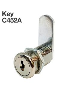Olympus Lock Cascade Series 953 Disc Tumbler Cam Lock | 1-3/16" Cylinder, 7/8" Max. Material | C452A Key (KA), Bright Nickel | 953-14A-C452A