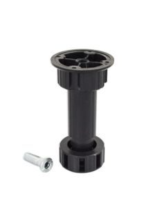 Peter Meier Camar® 446-P2-S3K ABS Hollow Bolt Mount 3-Piece Cabinet Leveler and Socket Combo, 3-3/4 - 5-3/4 in H, Black