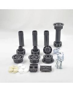 Peter Meier Camar® 448-10-P2 ABS 3-Piece Cabinet Leveler, 4 - 6-1/2 in H, Black