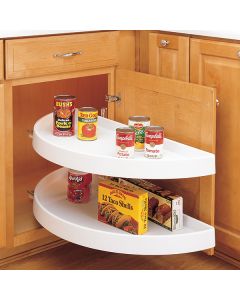 Rev-A-Shelf 6862 RAS Polymer Collection Plastic 1/4 in Turn Half Moon-Shaped Lazy Susan Shelf