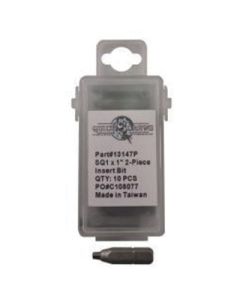 Quickscrews 13147P 2-Piece Insert Bit, #1 Drive, Square Drive, 1 in L