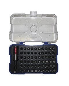 Quickscrews 62-Piece Insert Bit Kit | Quick Release Bit Holder | Phillips, Square, Torx, Hex, Super Mag Bits | 15765
