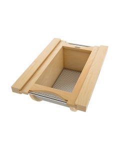 Rev-A-Shelf 4SSB Produce Pullout Basket | 12-15/32 - 14-11/16" W x 21-1/4" D x 8-13/32" H | Maple Frame/Stainless Steel Base | 4SSB-15-MP