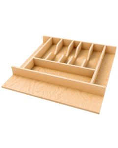 Rev-A-Shelf 4WCT Wood Right Fit Cutlery Drawer Insert | 19" W x 19-1/2" D x 2-3/8" H | Natural Maple | 4WCT-24SH-1
