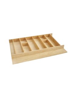 Rev-A-Shelf 4WUT Wide Shallow Utensil Tray Drawer Insert | 11-Compartment | 33-1/8" W x 22" D x 2-3/8" H | Natural Maple | 4WUT-36SH-1