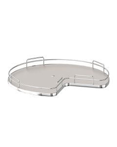 Rev-A-Shelf 53-401 Solid Bottom Lazy Susan Shelf | Kidney Shaped | 28" Dia | (1)-Shelf | Aluminum Frame/Gray Base | 53-401-28BSGR-1