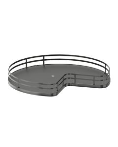 Rev-A-Shelf 53-401 Solid Bottom Lazy Susan Shelf | Kidney Shaped | 28" Dia | (1)-Shelf | Aluminum Frame/Maple Base | 53-401-28BSFOG-1