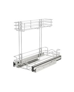 Rev-A-Shelf 548WB Undersink Steel Wire Pullout Organizer | 2-Tier | 9-132" W x 18-5/8" D x 16-3/16" H | Chrome | 548WB-0919CR-1