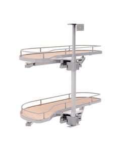 Rev-A-Shelf 587 Girasolo Blind Corner Optimizer | Left Door/Blind Right | 32-23/32" W x 14-13/32" D x 24-13/32" H | Chrome Frame/Maple Shelf | 587-12-LMP