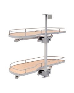 Rev-A-Shelf 587 Girasolo Blind Corner Optimizer | Left Door/Blind Right | 35-1/2" W x 16-7/16" D x 24-1/2" H | Chrome Frame/Maple Shelf | 587-15-LMP