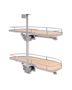 Rev-A-Shelf 587 Girasolo Blind Corner Optimizer | Right Door/Blind Left | 35-1/2" W x 16-7/16" D x 24-1/2" H | Chrome Frame/Maple Shelf | 587-15-RMP