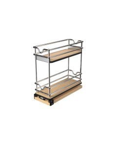 Rev-A-Shelf 5WU1 Wire Basket Pullout | 4-13/32 "W x 10-19/32 "D x 10-1/2 "H | 2-Tier | Chrome | 5WU2-5W1-1