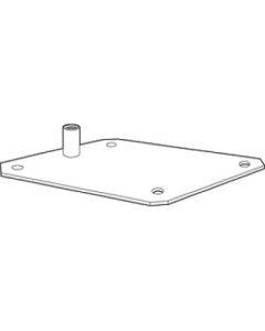 Reeve Store Equipment 456 Free-Standing/Screw-Mount Flat Base, 5 in L x 4 in W x 1/8 in H, Brillatone