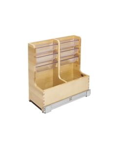Rev-A-Shelf 441 BLUMOTION L-Shaped Vanity Organizer Pullout | 4-Compartment | Natural Maple