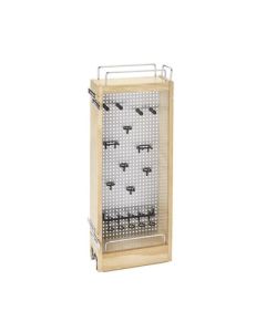 Rev-A-Shelf 444 Wood Perforated Wall Cabinet Pull-Out, Ball Bearing/Full-Extension Slide, 1-Compartment, 5 in W x 10-3/4 in D x 26-1/4 in H, 5-1/4 in W Opening, Natural Maple/Semi-Gloss