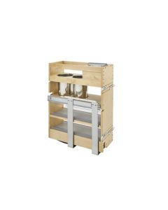 Rev-A-Shelf 445 BLUMOTION Vanity Outlet Grooming Organizer Pullout | 9-5/16" W x 19-3/4" D x 26-1/4" H | Natural Maple | 445-VBOSC-8C