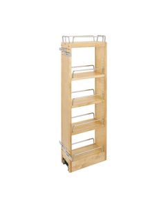 Rev-A-Shelf 448 Wood Wall Cabinet Pullout | 4-Compartment | Natural Maple