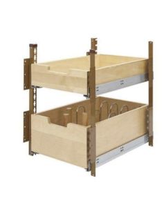 Rev-A-Shelf 4PIL Wood Pilaster System Kit, 2 Shelves, 16-1/2 - 17-7/6 in W x 22-1/16 in D x 21-1/4 - 25-3/4 in H, Natural Maple