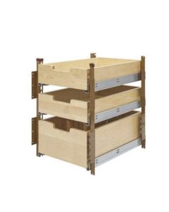 Rev-A-Shelf 4PIL Wood Pilaster System Kit, 3 Shelves, 16-1/2 - 17-7/6 in W x 22-1/16 in D x 23-1/4 - 25-3/4 in H, Natural Maple