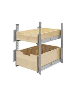 Rev-A-Shelf 4PIL Wood Pilaster System Kit, 2 Shelves, 16-1/2 - 17-7/6 in W x 22-1/16 in D x 21-1/4 - 25-3/4 in H, Natural Maple