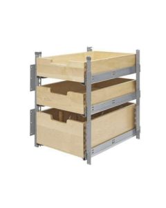 Rev-A-Shelf 4PIL Wood Pilaster System Kit, 3 Shelves, 16-1/2 - 17-7/6 in W x 22-1/16 in D x 23-1/4 - 25-3/4 in H, Natural Maple