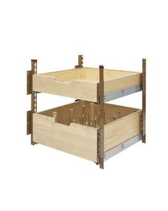 Rev-A-Shelf 4PIL Wood Pilaster System Kit, 2 Shelves, 22-1/2 - 23-7/16 in W x 22-1/16 in D x 21-1/4 - 25-3/4 in H, Natural Maple