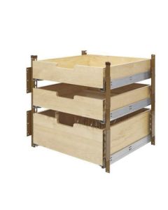 Rev-A-Shelf 4PIL Wood Pilaster System Kit, 3 Shelves, 22-1/2 - 23-7/16 in W x 22-1/16 in D x 23-1/4 - 25-3/4 in H, Natural Maple