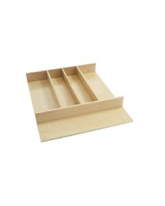 Rev-A-Shelf 4WUT Wood Tall Utensil Tray Drawer Insert, 5-Compartment, 8-1/8 - 18-1/2 in W x 17 - 22 in D x 2-7/8 in H, Natural Maple/Semi-Gloss