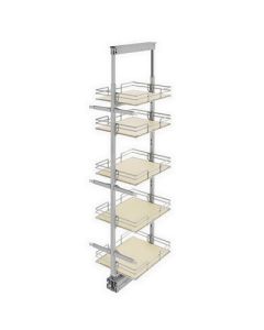 Rev-A-Shelf 5200 MP Natural Maple/Stylinox Steel Solid Bottom Pull-Out Pantry Unit