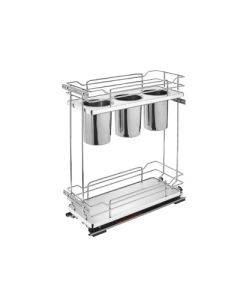 Rev-A-Shelf 5322UT Steel/Wood Contemporary Base Cabinet Pull-Out Organizer with Utensil Bins