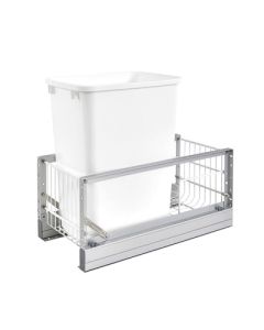 Rev-A-Shelf 5349 Bottom Mount Soft-Close Waste Pullout | Single 35 qt | 10-3/4" W x 21-15/16" D x 19-1/4" H | Aluminum Frame