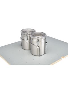 Rev-A-Shelf 5DCH Stainless Steel/Wire Drop-In Canister Holder, 6-1/2 in W x 10-1/4 in D x 6-1/2 in H, 6-5/8 in H x 6-5/8 in W x 10-1/2 in D, Chrome-Plated, For Drawer Peg Board System