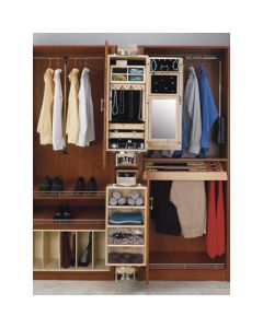 Rev-A-Shelf CAL Wood Ladies Closet Armoire, 8 in W x 16 in D x 42 in H, 42-1/4 in H x 16-1/4 in D Opening, Ball Bearing Slide, Natural Maple/Semi-Gloss