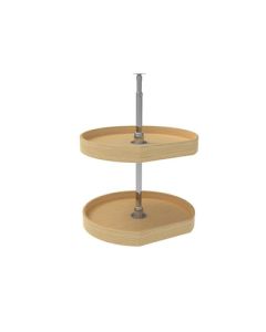 Rev-A-Shelf LD-4NW Lazy Daisy Collection Natural Wood D-Shaped Lazy Susan Set