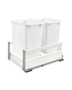 Rev-A-Shelf TWCSC TANDEMBOX BLUMOTION Bottom Mount Waste Pullout | Double | 22-2/5" D | Steel Frame & White Bins