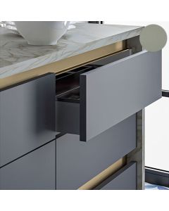 Rincomatic Traditional Gola Profile Handle | 2670mm | Upper-Side, L-Channel | Matte Inox Champagne | TGOLATD19S50267P