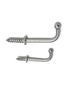 Sugatsune TY-35-15 304 Stainless Steel Screw-In Cup Hook, 51.5 mm L, 36.5 mm Projection, Polished