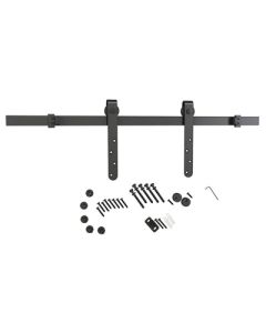 U.S. Futaba 77214 51 010 Powder-Coated Steel Hardware Kit, Matte Black, For 1 -?1-3/16 in THK 44 lb Mini Flat Rail Barn Door