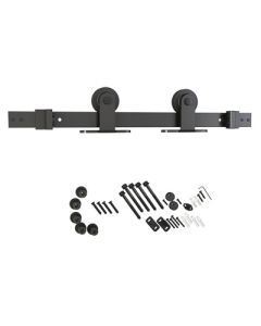 U.S. Futaba 77224 51 024 Powder-Coated Steel Hardware Kit, Matte Black, For 1-3/16 -?1-3/4 in THK 300 lb Flat Rail Barn Door