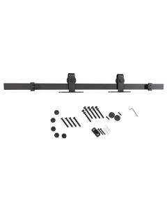 U.S. Futaba 77224 51 011 Powder-Coated Steel Hardware Kit, Matte Black, For 1 -?1-3/4 in THK 44 lb Mini Flat Rail Barn Door