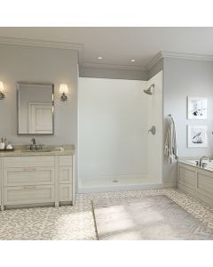 Wilsonart Wetwall W7001 Aria White Panel | Tongue + Flat Edges, 0.43" Panel