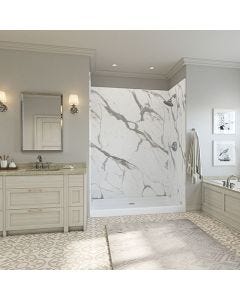 Wilsonart Wetwall W7036 Calacatta Statuario | Tongue and Groove Edges, 0.43" Panel